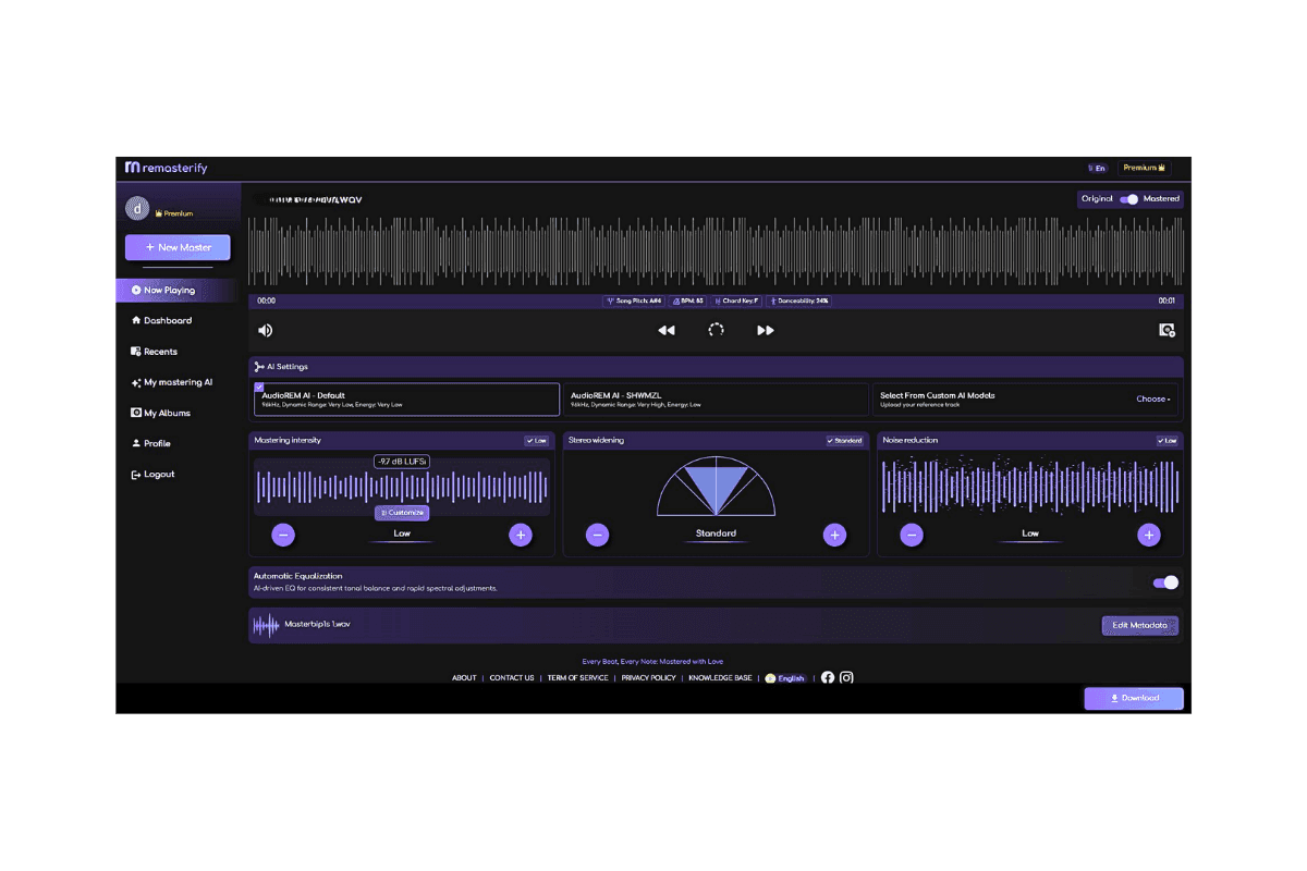 Remasterify Track Page
