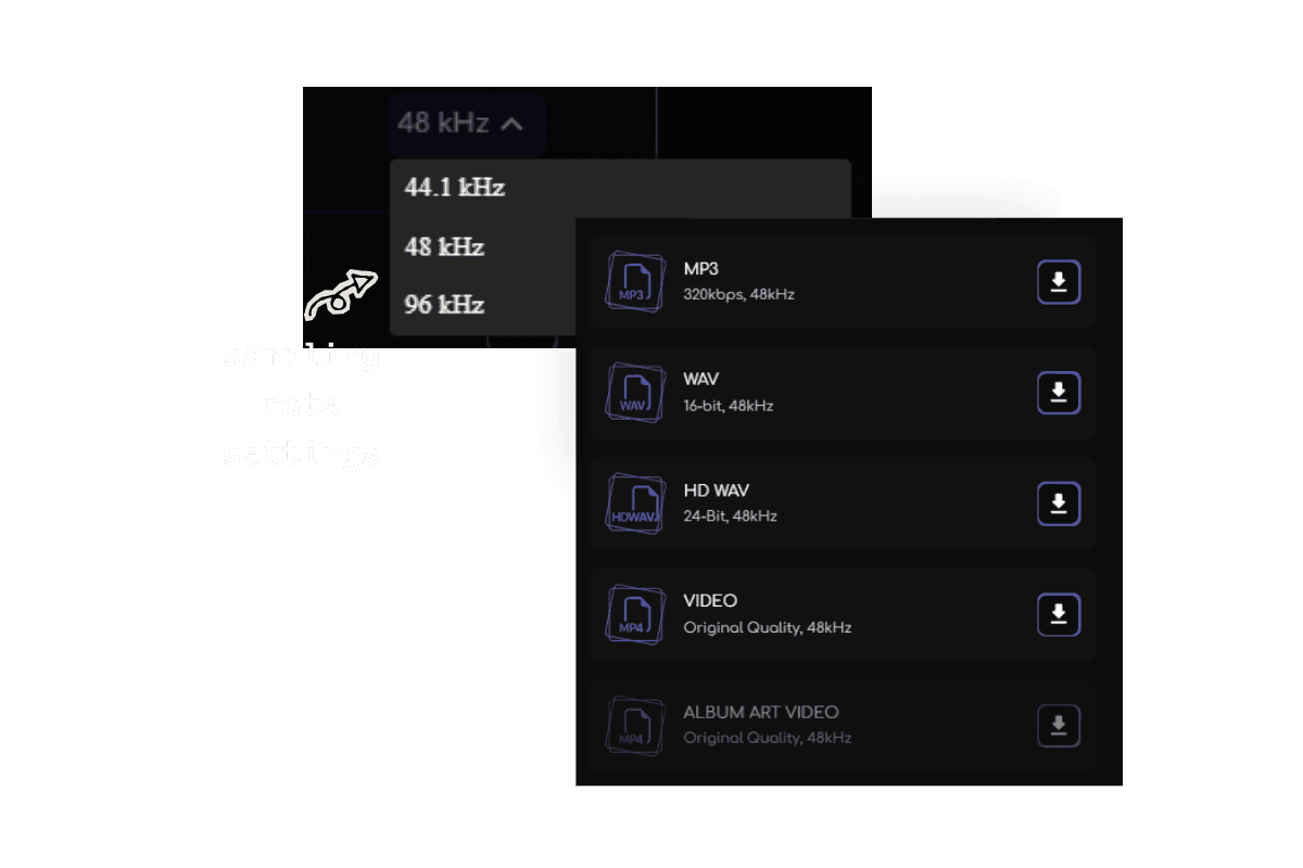 Remasterify upload interface with a video file being dragged in to improve audio quality without re-recording