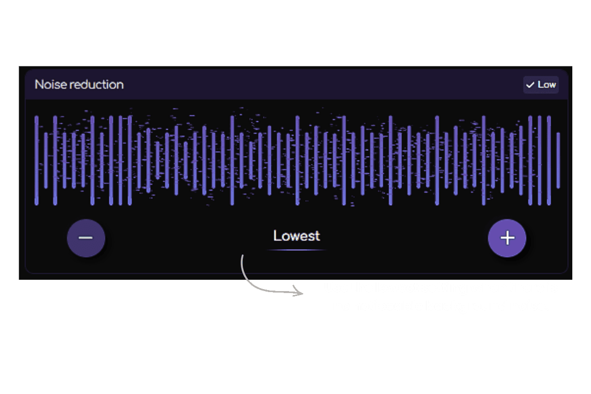 Remasterify noise reduction control